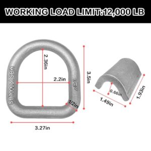 Heavy-Duty D-Ring Tie Down Anchors - 4-Pack